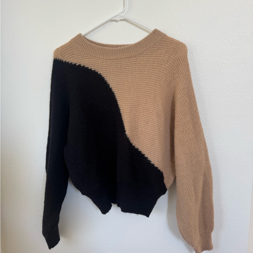 Beige and Black Women's Sweater